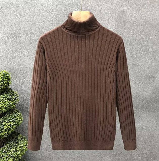 Turtleneck Sweater Men Women Ins Fashion Solid Striped Bottoming Sweater Autumn And Winter Tops Clothing