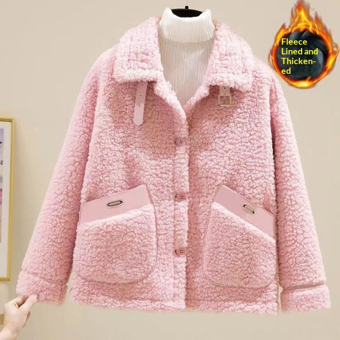 Fleece-lined Extra-thick Loose-fitting Warm Coat For Petite Individuals