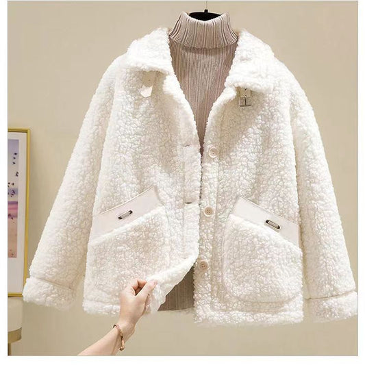 Fleece-lined Extra-thick Loose-fitting Warm Coat For Petite Individuals