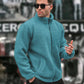 Men's Solid-Colored Casual Long-Sleeve Zip-Up Jacket With Stand Collar