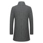 Men's Mid-length Wool Coat With A Stand-up Collar