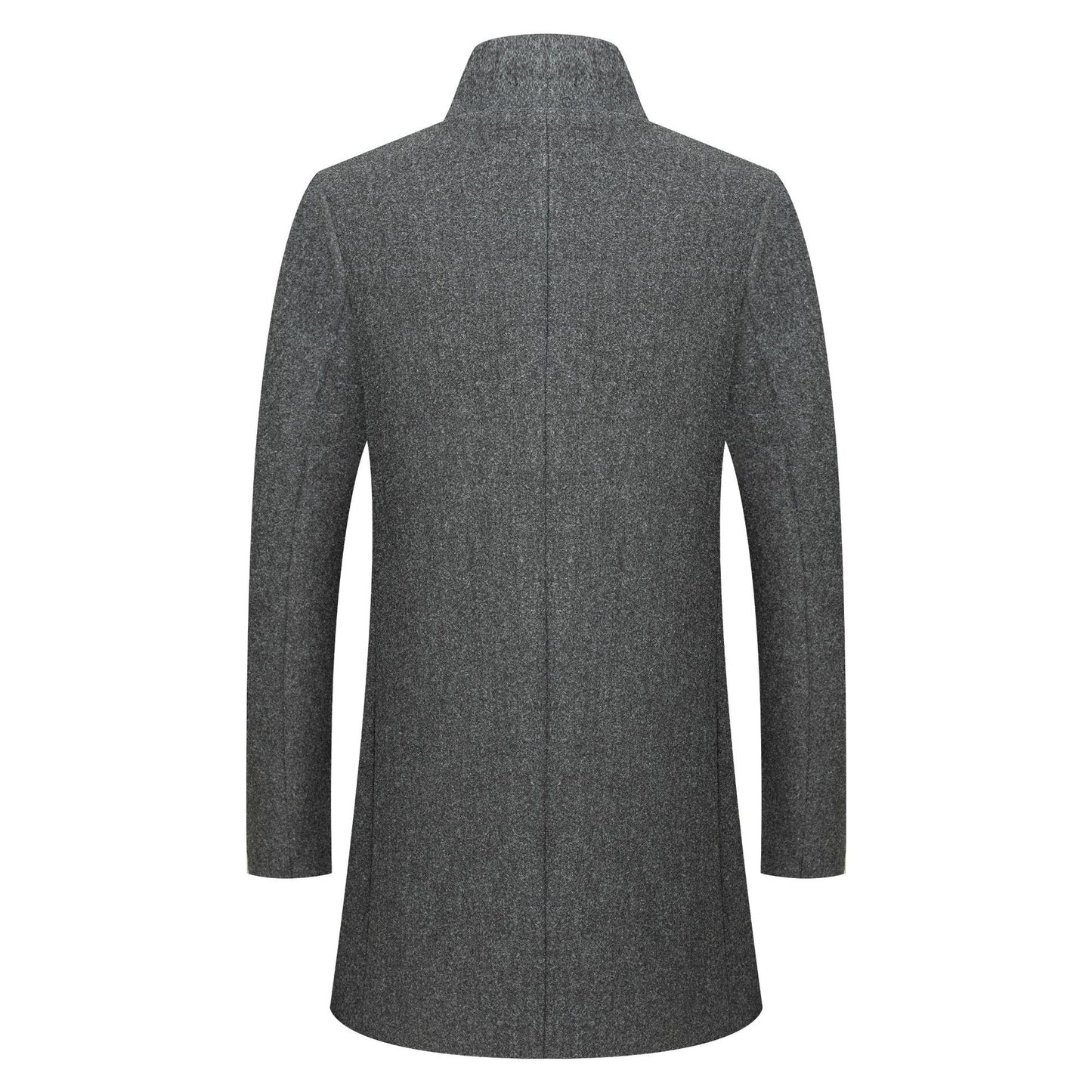 Men's Mid-length Wool Coat With A Stand-up Collar