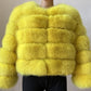 Faux Fox-fur Patchwork Thickened Warm Fur Coat