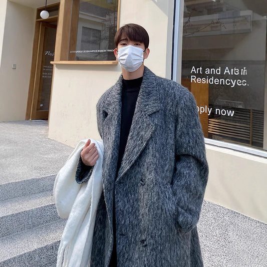 Men's Mid-length Seersucker Trench Coat