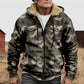 British-style Abstract Fashion Fleece-lined Cotton Coat With Hood And Zipper