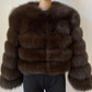 Faux Fox-fur Patchwork Thickened Warm Fur Coat