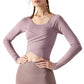 Yoga Clothes Long Sleeve Cross Pleated Workout Clothes Women's Tops