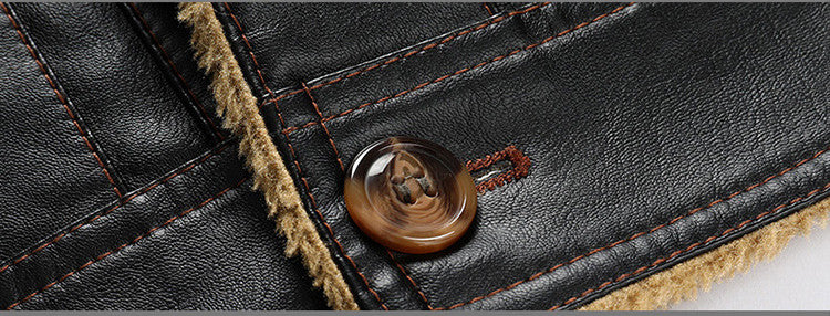 Men's Leather Clothing Loose Casual Slim Fit Handsome Trend Thickening