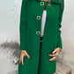 Women's Solid-color Mid-length Wool Coat With A Single-breasted Design