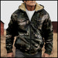 British-style Abstract Fashion Fleece-lined Cotton Coat With Hood And Zipper