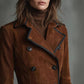 New Women's Clothing Fall Winter Coat Lapel Western Style Suede Long