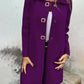 Women's Solid-color Mid-length Wool Coat With A Single-breasted Design