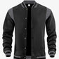 Casual Sporty High-street Fleece-lined Cardigan With Patchwork Design And Stand-up Collaraviator Baseball Jacket