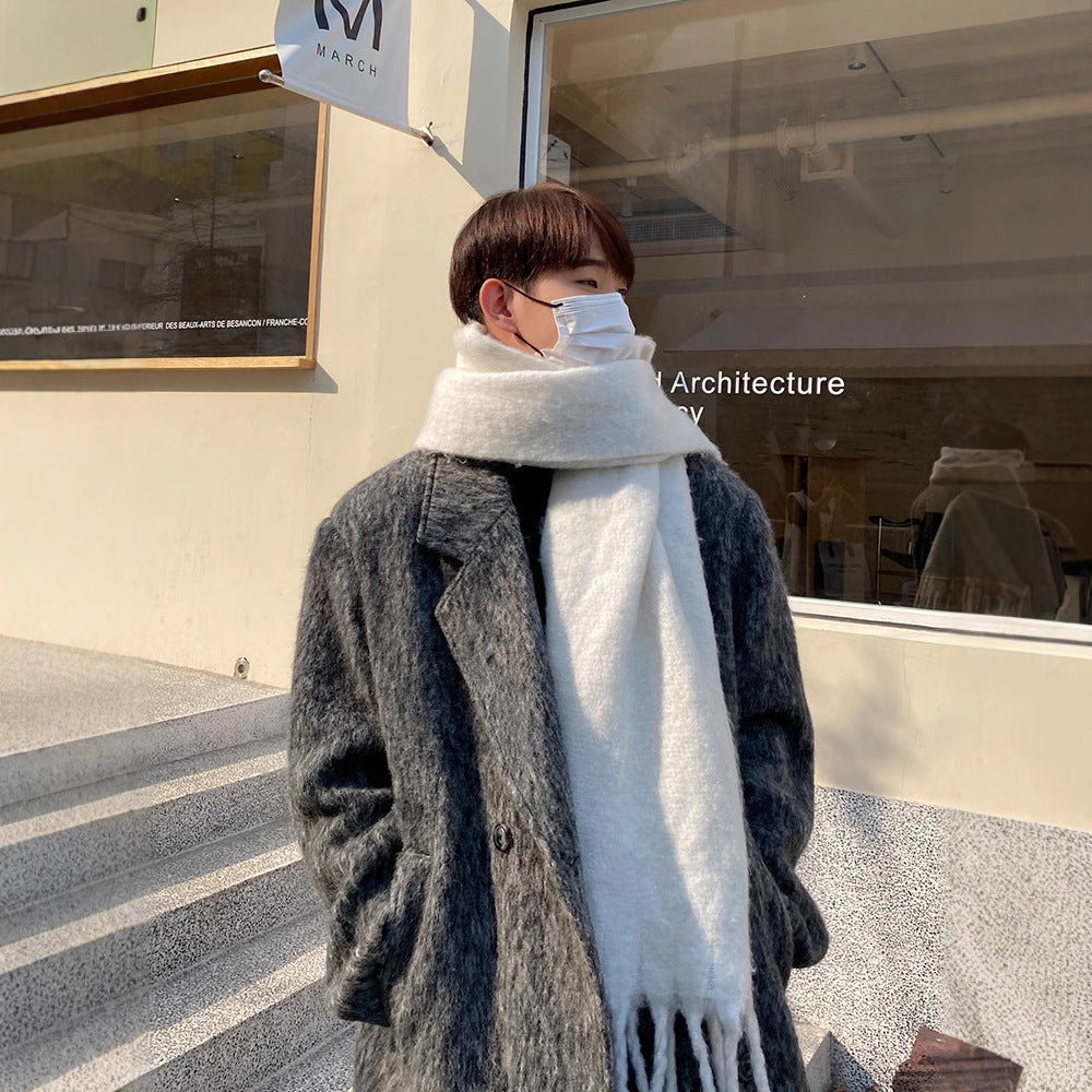 Men's Mid-length Seersucker Trench Coat