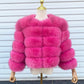 Faux Fox-fur Patchwork Thickened Warm Fur Coat