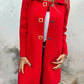 Women's Solid-color Mid-length Wool Coat With A Single-breasted Design