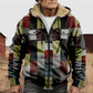 British-style Abstract Fashion Fleece-lined Cotton Coat With Hood And Zipper