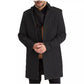 Men's Fashion Single-Breasted Mid-Length Epaulette Jacket