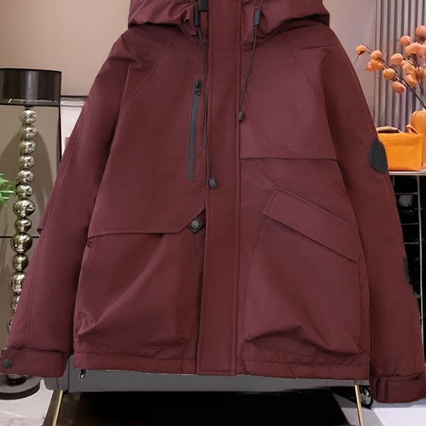 Korean-style Loose-fitting Hooded Quilted Outdoor Jacket