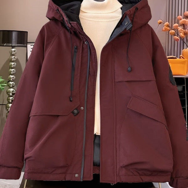 Korean-style Loose-fitting Hooded Quilted Outdoor Jacket
