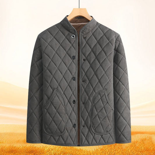 Men's Fleece-lined Thick Cotton-padded Jacket